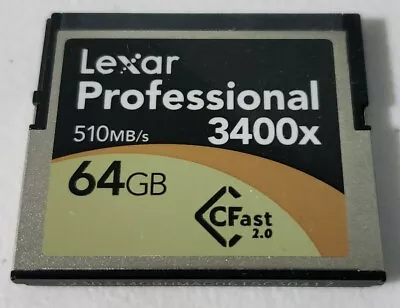 Lexar 64GB Professional CFast 2.0 3400x Memory Card 510MB/s Read Speed - Image 1 of 2