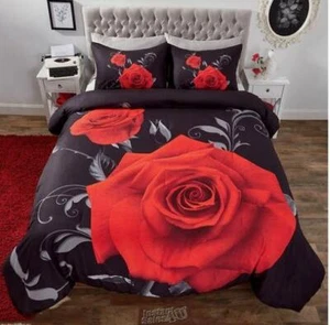 Photo Real Comforter Sets Full Queen Red Rose - Picture 1 of 2