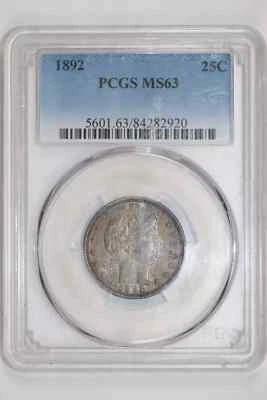 1892 BARBER QUARTER PCGS MS63 - Image 1 of 2