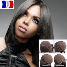 Perruque Lace Front Frontal Wig 100% Cheveux Humains Naturels Remy Raide Complet