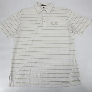 Peter Millar Summer Comfort para hombre Lg. Polo de golf a rayas blanco con verde lima. - Imagen 1 de 3