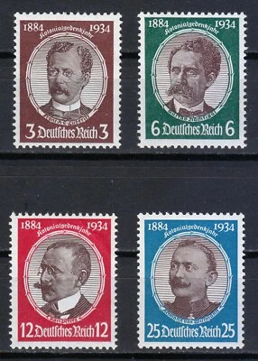 Alemania 1934 MNH Mi 540ya, 541x, 542x, 542y Sc 432-435 / Firmado Schlegel / BPP ** Foto 1 de 3