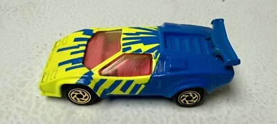 VHTF RUEDA PLATEADA Matchbox Diecast Car Lamborghini Countach LP500S azul/amarillo Foto 1 de 4