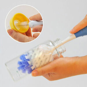 2 in 1 Baby Milk Feed Bottle Nipple Glass Cup Nozzle Spout Tube Cleaning BruH-lk