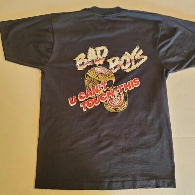 Vintage Detroit Pistons Shirt Adult Large Black 90s Bad Boys World Champions - Image 1 of 4