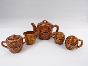 VINTAGE GOLDEN ASPEN THRIFTCO Rare Colorado Teapot Salt Pepper Cream Sugar d23 - Picture 1 of 11