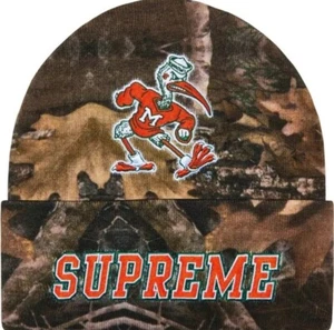 Supreme Mitchell & Ness NCAA Beanie (True Timber Kanati Camo) Miami Hurricanes - Picture 1 of 5