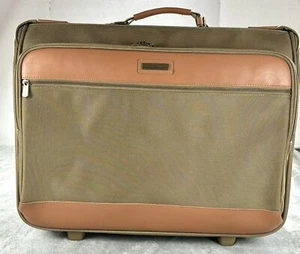 Hartmann Wheeled Carry-on Luggage Nylon & Leather Trim Rolling 22x17x9 Travel - Picture 1 of 19