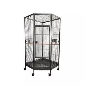 YES4PETS 162cm Large Corner Bird Cage Pet Parrot Aviary Perch Castor Wheel - Picture 1 of 4