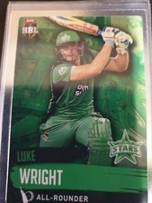 2015/16 TAP N PLAY CRICKET SILVER PARALLEL CARD MELBOURNE STARS L WRIGHT