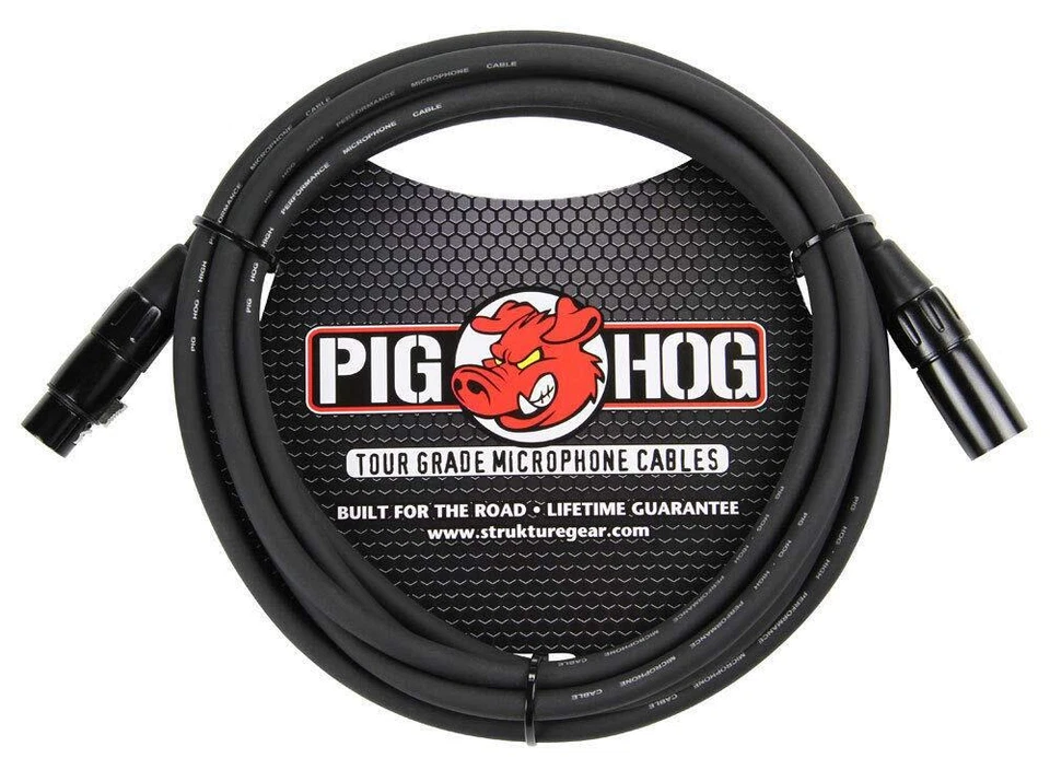 Pig Hog Phm10 8mm Tour Grade Mic Cable XLR 10ft - 2-pack