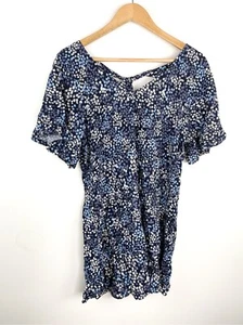 Melrose and Market Blue Floral Tie Back Mini Sundress - Picture 1 of 5