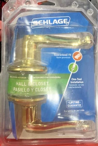 Schlage Bright Brass HALL AND CLOSET - Picture 1 of 2