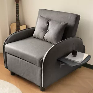 Einzelsofa ausziehbarer Schlafsofa Sofabett Liege- Stuhl Sessel mit Bettfunktion - Bild 1 von 17