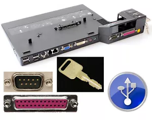 Port Replicator Docking Station 2504 Lenovo Thinkpad R60 T60 T61 Z60t T60p DOC10 - Picture 1 of 1