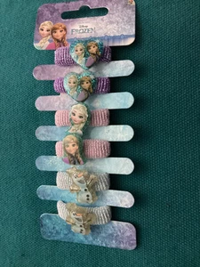 BNIP New Disney Frozen 6 x Hair Bobbles - Ana Elsa Olaf - Blue & Purple - Picture 1 of 4