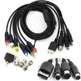 4 in 1 RGB Sync Video Audio RCA Cable for Sega Mega Drive MD1 MD2 Genesis Sat...