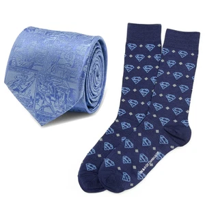 DC Superman Men's Tie and Sock Gift Set - Picture 1 of 7