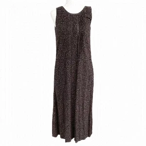 INES DE LA FRESSANGE X UNIQLO BLACK DOTTED SLEEVELESS SHIFT MIDI DRESS - XS - Picture 1 of 8