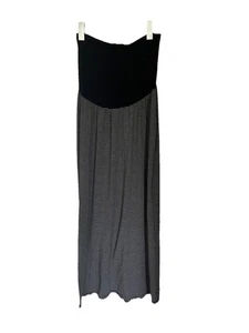 Oh Baby by Motherhood Maternity Maxi Skirt Black White Striped Sz Lg Modest - Picture 1 of 7