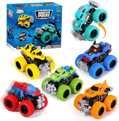Monster Truck Juguetes para Niños 3-8, 6 Colores Surtidos Alimentado por Fricción Push and Go  Foto 1 de 4