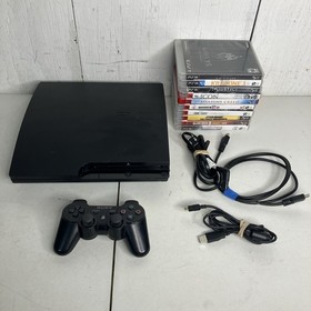Sony PlayStation 3 Slim PS3 CECH-3001A Console Bundle 10 Games + Digital Games!