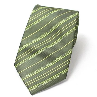 Authentic Giorgio Armani silk tie, unused, striped, pre-owned, S-rank, GIORGIO - Image 1 of 4