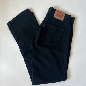 Vintage Levi's 501 Jeans W34 L36 Black Denim USA Made 90s 501-0114 Button Fly - Bild 1 von 5