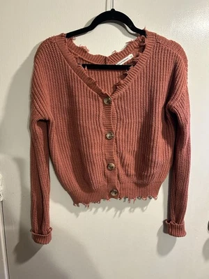 Cárdigan Suéter Moon & Madison Mujer’Naranja Tejido Botón Frontal Acogedor Talla Xs A11d Foto 1 de 4