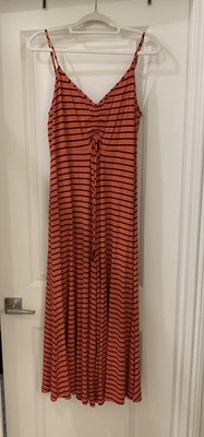 Anthropology Lissa Wide Leg Jersey Knit Striped Jumpsuit Romper Women’s Lg NWT - Image 1 of 4