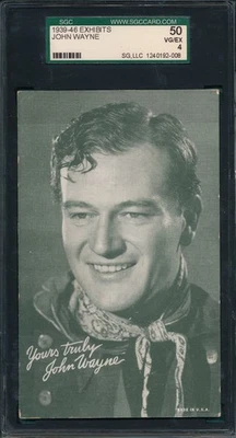 1939-46 Exhibits John Wayne SGC 50 VG/EX 4,  Only 5 Total Graded,  Free Shipping - Image 1 of 2