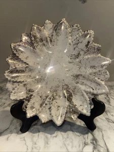 Mid-century Meyer Starburst Gold And Cream Colored glass plate 1969 - Picture 1 of 11