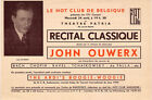 John Ouwerx RARE Belgian jazz flyer Hot Club de Belgique 1946