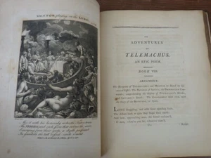 Fenelon ADVENTURES OF TELEMACHUS by Meilan LONDON complete 1792-1794 2 VOLUMES - Picture 1 of 12