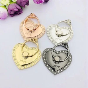 Universal 360 Rotating Finger Ring Stand Holder For Cell Phone -  HEART of LOVE - Picture 1 of 20