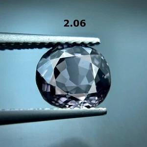 100% NATURAL GEMSTONE 2.06 ct OVAL LOOSE MYANMAR CHARCOAL GRAY SPINEL - Picture 1 of 3