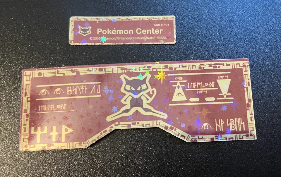 Nintendo Game Boy Advance GBA SP Custom Holo Ancient Mew Premium Label Set - Imagem 1 de 1