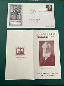 1940 FDC 893 INVENTOR ALEXANDER GRAHAM BELL BROCHURE ! FAMOUS AMERICAN TELEPHONE - Picture 1 of 2