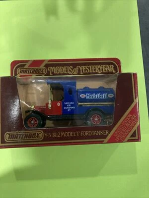 mmatchbox models of yesteryear y-3 1912 model t ford tanker mobiloil - Image 1 of 4