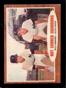 1962 TOPPS #163 BILLY GARDNER/CLETE BOYER EX YANKEES HOT CORNER GUARDIA *NY12329
