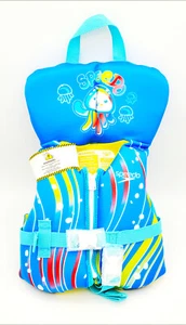 Speedo Infant PFD Blue Jelly Fish Pattern Colorful Swim Life Jacket Vest - Picture 1 of 3