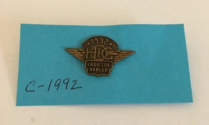 1992 HOG Ladies of Harley Davidson Motorcycle Metal Pin Hat Lapel VGC - Picture 1 of 3