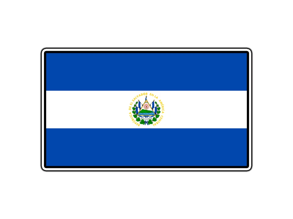 Bandera de El Salvador Mundo País Pegatina Impermeable Vinilo Calcomanía Troquelada Coche Laptop Foto 1 de 1