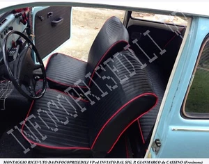COPRISEDILI MAGGIOLINO BERLINA 68-72 "Linea Base" NERO bordino ROSSO - Imagen 1 de 12