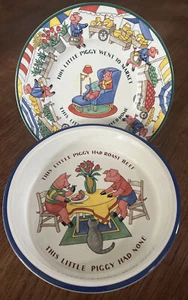 Tiffany & Co 1992 5 cerditos cerditos cuenco y plato EE. UU. - Imagen 1 de 7