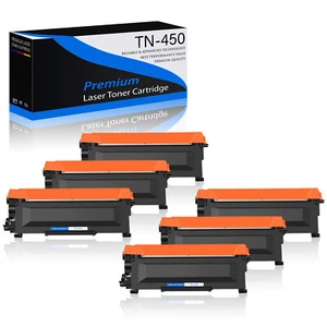 6PK Czarny toner TN450 do Brother HL-2242D HL-2250DN HL-2270DW 2242D - Zdjęcie 1 z 14