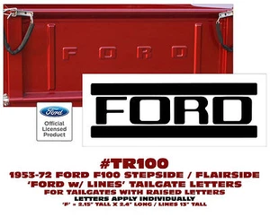 TR100 1953 1954 1955 1960 1965 1970 1971 1972 FORD TRUCK TAILGATE LETTERS - F100 - Bild 1 von 2