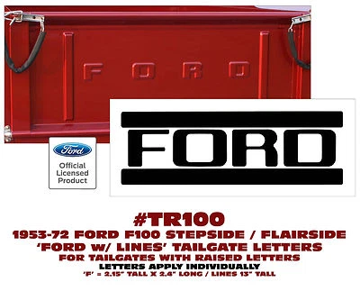 TR100 1953 1954 1955 1960 1965 1970 1971 1972 FORD TRUCK TAILGATE LETTERS - F100 - Изображение 1 из 2