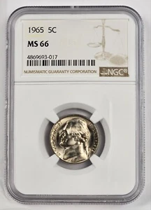 1965 Jefferson Nickel *** NGC MS 66 - Picture 1 of 2