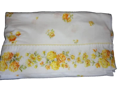 复古 PENNEY FASHION MANOR LEMON 黄色花卉边框 (1) 全平底鞋 — 第 1/4 张图片